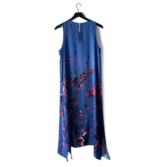 Rachel Roy Blue African Violet Floral Scarf Print Dress Women's Size M - Picture 5 of 7